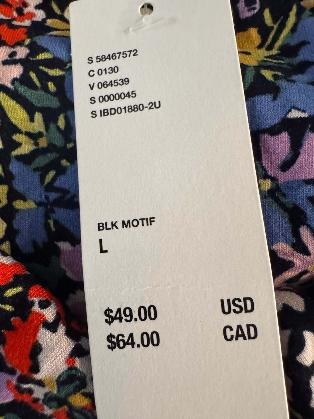 Urban Outfitters Black Motif Floral Scoop Neck Mini Dress, Size L - Picture 3 of 5